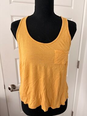 Bozzolo Golden Yellow Scoop Neck Tank with Pocket